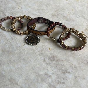 Boutique bracelet cluster of 5.